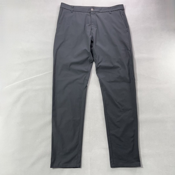 Lululemon Commission Pants Men 38 Tall Gray Classic Fit Warpstreme - Picture 1 of 13